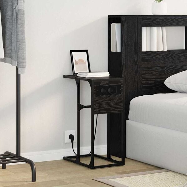 vidaXL Szafka Nocna Czarny Dąb 41,5 x 26 x 60,5 cm