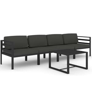 vidaXL 5-cz. zestaw mebli ogrodowych, poduszki, aluminium, antracyt