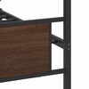 vidaXL Metalowa rama ł&oacute;żka, bez materaca, brązowy dąb, 200x200 cm