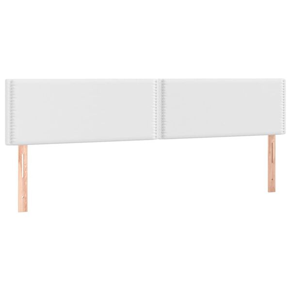 vidaXL Zagł&oacute;wek do ł&oacute;żka z LED, biały, 160x5x78/88 cm, sztuczna sk&oacute;ra