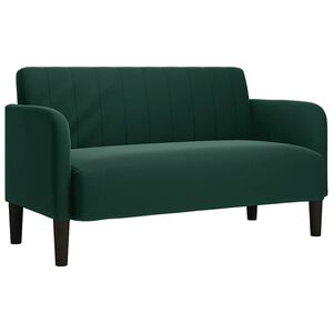 vidaXL Sofa dwuosobowa Ciemnozielona 109 cm Aksamit