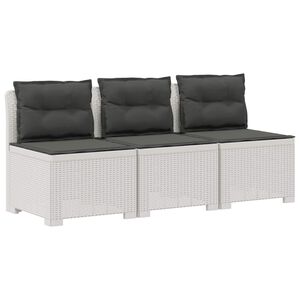 vidaXL Sofa ogrodowa 3-osobowa z poduszkami w rattanowym wyglądzie PP