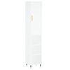 vidaXL Wysoka szafka, biała, 34,5x34x180 cm, materiał drewnopochodny