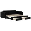 vidaXL Sofa rozsuwana z szufladami, czarna, 90x190 cm, tkanina