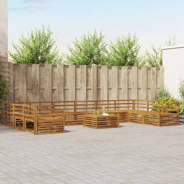 vidaXL Zestawy sof 11 pcs Naturalny Lite Drewno Akacji