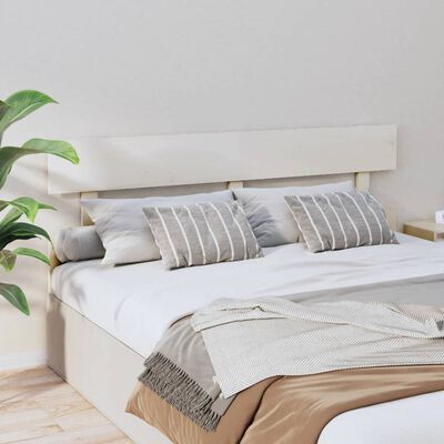 vidaXL Wezgłowie łóżka, białe, 154x3x81 cm, lite drewno sosnowe