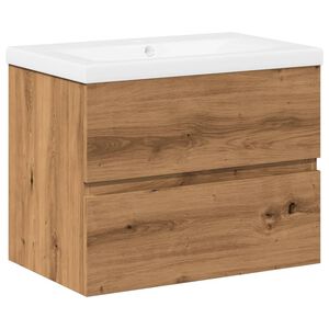 vidaXL Szafka z wbudowaną umywalką, dąb artisan