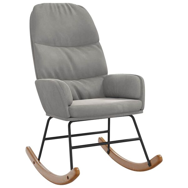 vidaXL Fotel bujany, jasnoszary, tapicerowany aksamitem