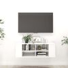 vidaXL Wisząca szafka pod TV, biała, wysoki połysk, 102x35x35 cm