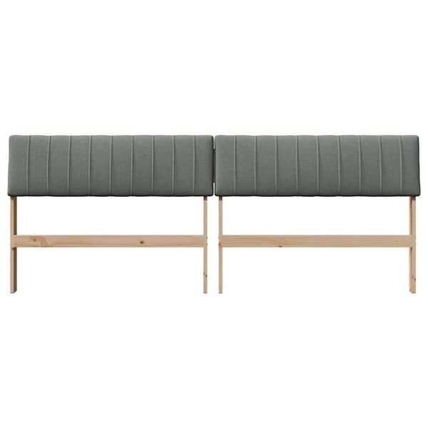 vidaXL Tapicerowane wezgłowie Ciemnoszary 200 cm Lite drewno sosnowe