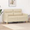 vidaXL 2-osobowa sofa, kremowa, 120 cm, tapicerowana tkaniną
