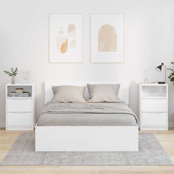 vidaXL Szafki nocne 2 pcs Wysoki połysk biały 40 x 30 x 467 cm