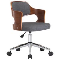vidaXL Obrotowe krzesło biurowe, szare, gięte drewno i tkanina