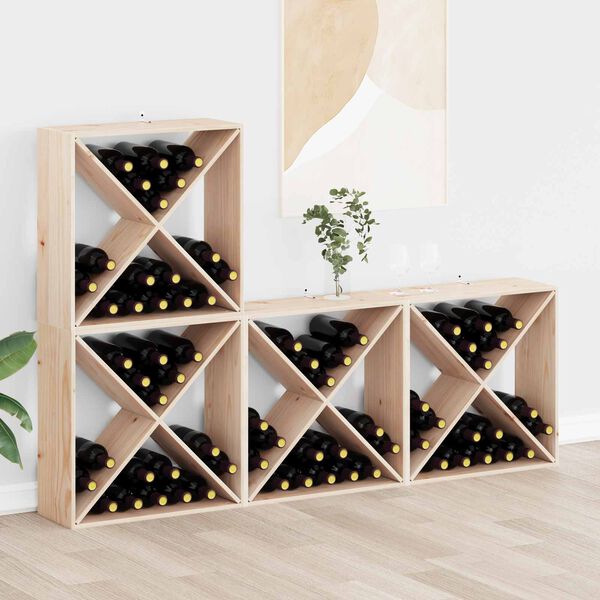 vidaXL Regał na wino 4 pcs Naturalny 62 x 25 x 62 cm