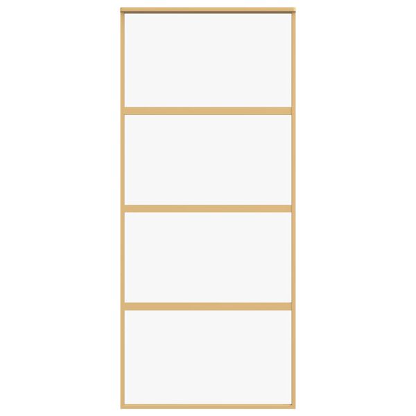 vidaXL Drzwi przesuwne, złote, 90x205 cm, przezroczyste szkło ESG