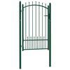 vidaXL Brama ogrodzeniowa EMMEN z kolcami stalowa 104x117 cm zielona