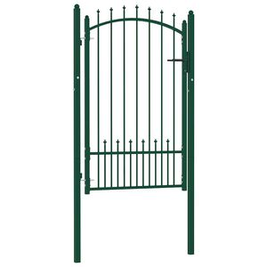vidaXL Brama ogrodzeniowa EMMEN z kolcami stalowa 104x117 cm zielona