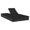 vidaXL 2-osobowy leżak z poduszkami, czarny, polirattan