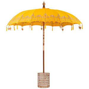 vidaXL Baliński Parasol z Bazą ż&oacute;łty 215 x 215 x 260 cm