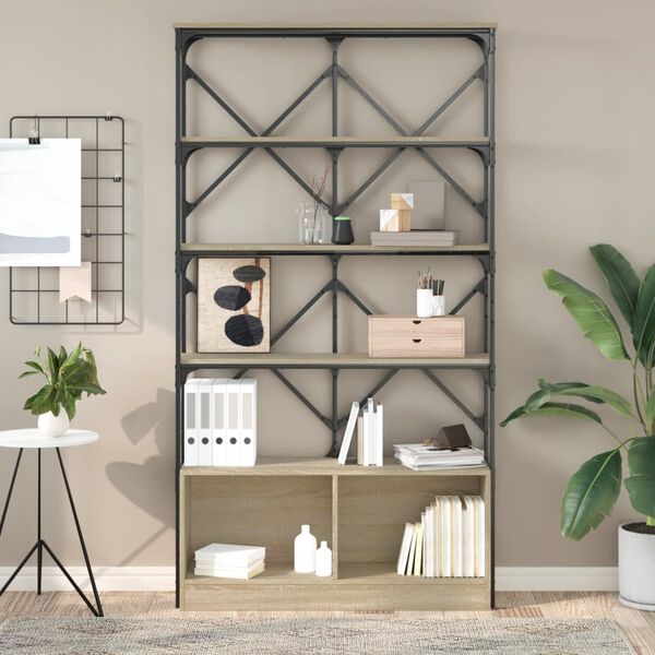 vidaXL Regał, dąb sonoma, 100x26x180 cm, materiał drewnopochodny