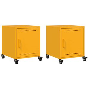 vidaXL Szafki nocne, 2 szt., musztardowe, 36x39x43,5 cm, stal