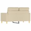 vidaXL 2-osobowa sofa, kremowa, 120 cm, tapicerowana tkaniną