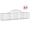 vidaXL Kosze gabionowe, 7 szt, 200x30x40/60 cm, galwanizowane żelazo