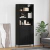 vidaXL Highboard Czarny dąb 69,5 x 34 x 180 cm Materiał drewnopochodny