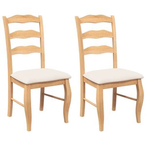 vidaXL Krzesła do jadalni z poduszkami 2 szt. drewno lite guma