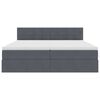 vidaXL Ł&oacute;żko z paskami LED Ciemnoszary 180 x 200 cm Aksamit