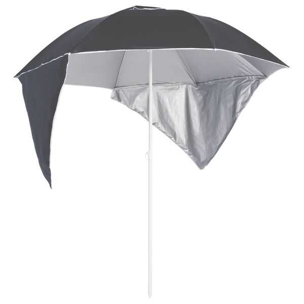 vidaXL Parasol plażowy ze ściankami bocznymi, antracytowy, 215 cm