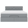 vidaXL Ł&oacute;żko otomana z materacem, jasnoszare, 140x190 cm, tkanina