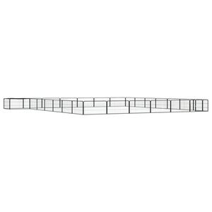 vidaXL Kojec dla psa, 28 panele, czarny, 100x50 cm, stal