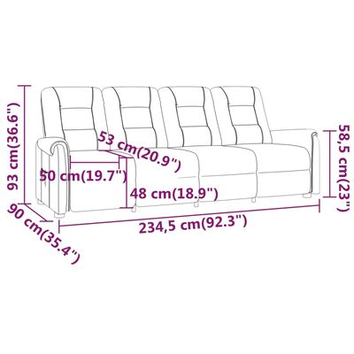 vidaXL Rozkładany fotel masujący, 4-os., czarny, obity mikrofibrą