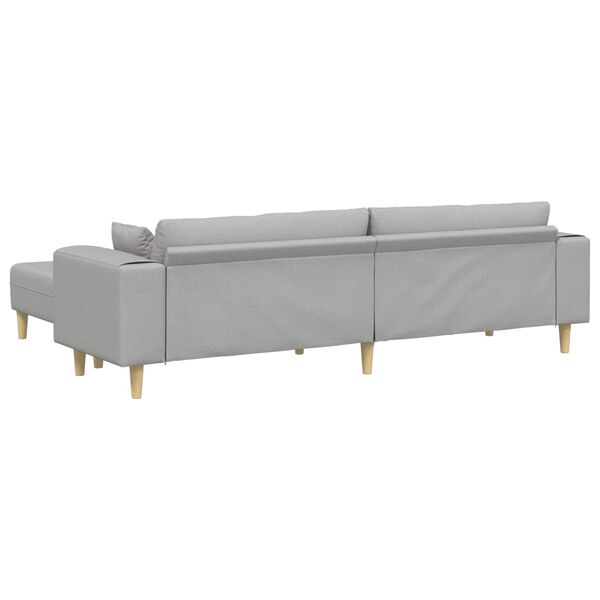 vidaXL Sofa z poduszką 3 pcs Szary chmur tkanina
