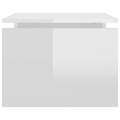 vidaXL Stolik kawowy, biały, wysoki połysk, 68x50x38 cm, płyta wiórowa