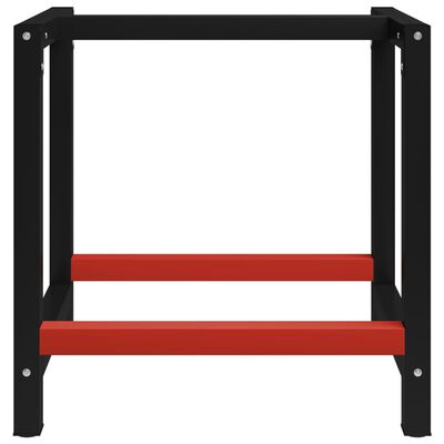 vidaXL Metalowa rama pod blat roboczy, 80x57x79 cm, czarno-czerwona