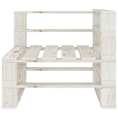 vidaXL Ogrodowa sofa 4-osobowa z palet, drewniana, biała