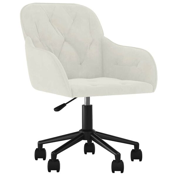 vidaXL Obrotowe krzesła stołowe, 2 szt., kremowe, aksamitne