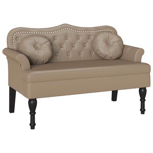 vidaXL Fotel Chesterfield z poduszką Cappuccino 120,5 x 65 x 75 cm