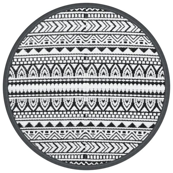 vidaXL Dywan zewnętrzny, ARAKIL czarny, &Oslash;200 cm, PP