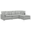 vidaXL Sofa modułowa z podn&oacute;żkiem i poduszkami Velvet Light Grey
