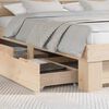 vidaXL Ramka ł&oacute;żka z szufladą Brązowy 200 x 200 cm Lite drewno sosnowe