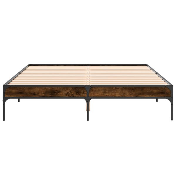 vidaXL Rama ł&oacute;żka, przydymiony dąb, 150x200 cm