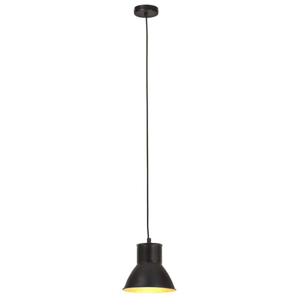 vidaXL Lampa wisząca, 25 W, czarna, okrągła, 17 cm, E27
