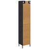 vidaXL Highboard Czarny Dąb 34,5 x 34 x 180 cm Materiał drewnopochodny