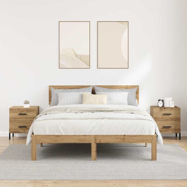 vidaXL Szafka Nocna 2 pcs Dąb rzemieślniczy 40 x 35 x 47,5 cm