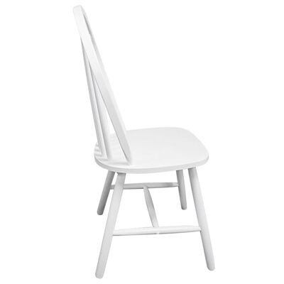 vidaXL Krzesła jadalniane, 2 szt., białe, lite drewno kauczukowca