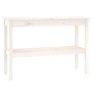 vidaXL Stolik konsolowy, biały, 110x40x75 cm, lite drewno sosnowe