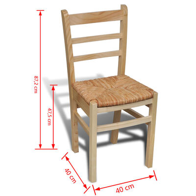vidaXL Krzesła do jadalni, 6 szt., drewno sosnowe